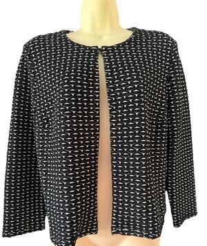 Philosophy Cardigan Black And White Textured Knit Jacket Womens Size Medium